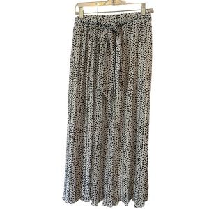 JOIE Dalmatian Print Maxi Skirt Accordion Pleated Pull on Size Medium